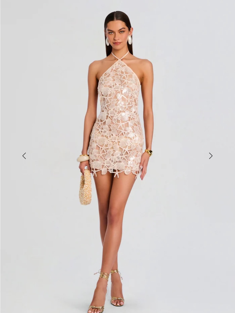 Retrofete Lace Halter sequin Mini Dress - Picture 2 of 6